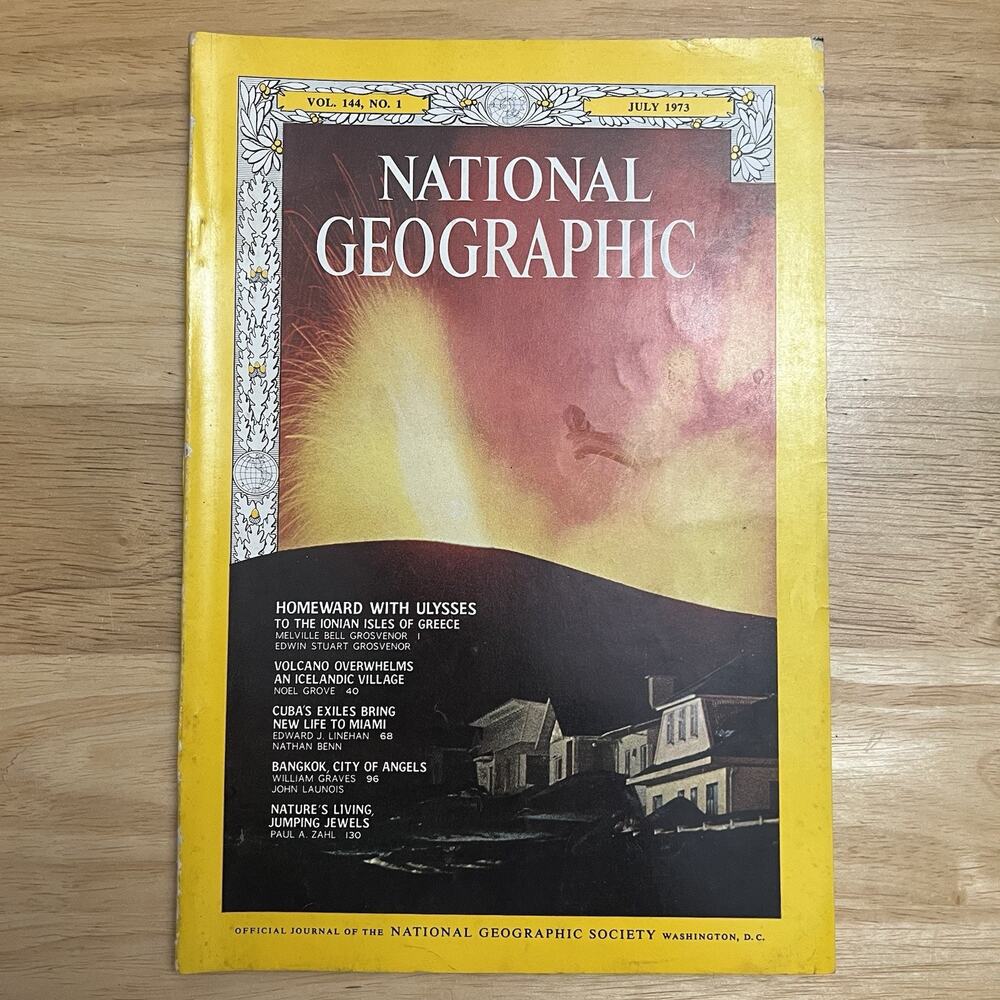 Vintage National Geographic July 1973 Greece Iceland Volcano Bangkok No Map